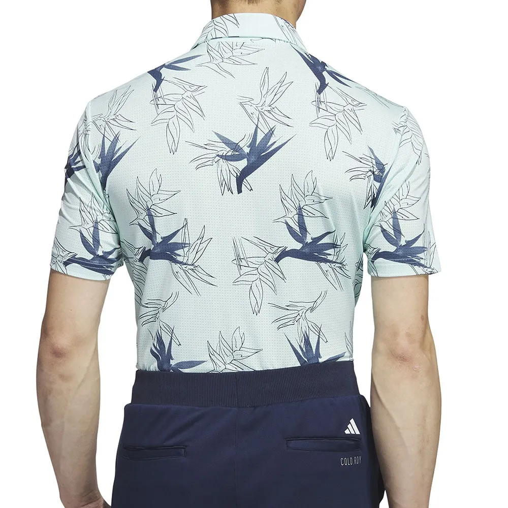 Walk Tall Fearlessly You Adidas Oasis Mesh Polo Shirt - Semi Flash Aqua