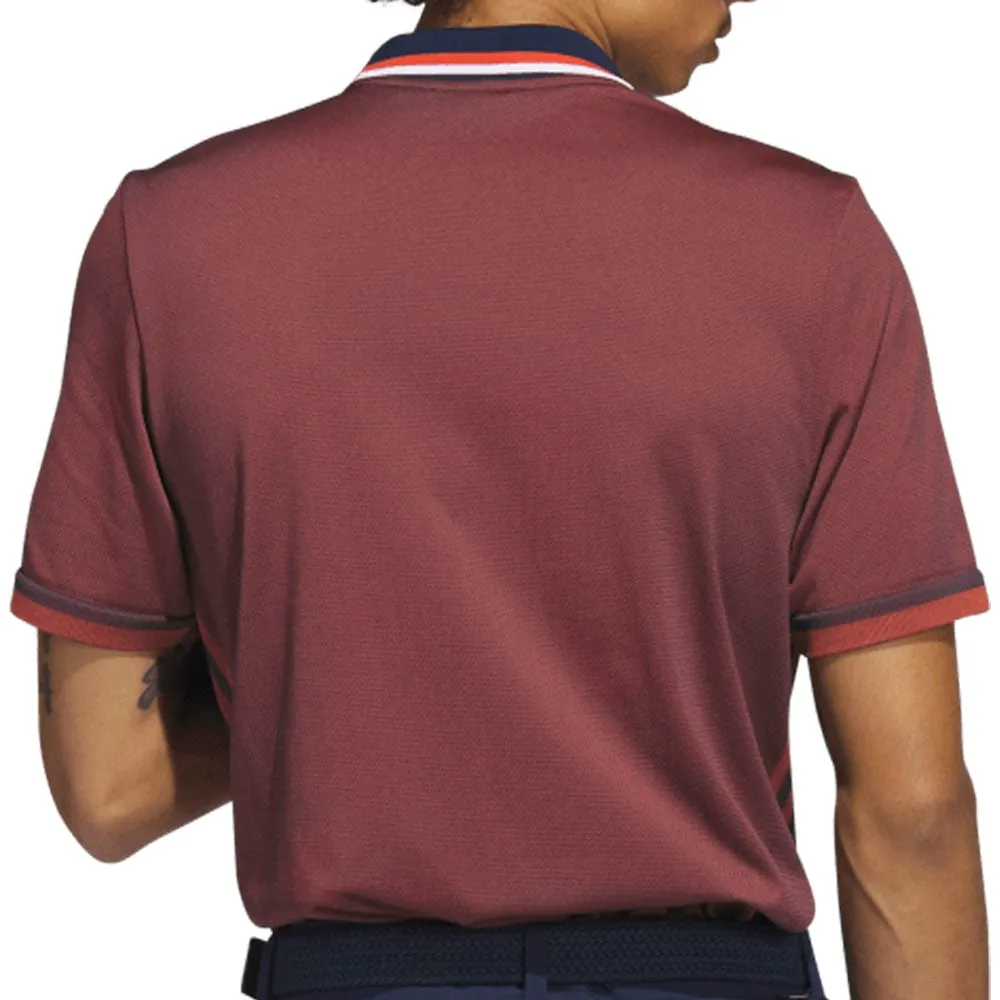 Adidas Primeknit Polo Shirt - Collegiate Navy/Preloved Red Walk Loud