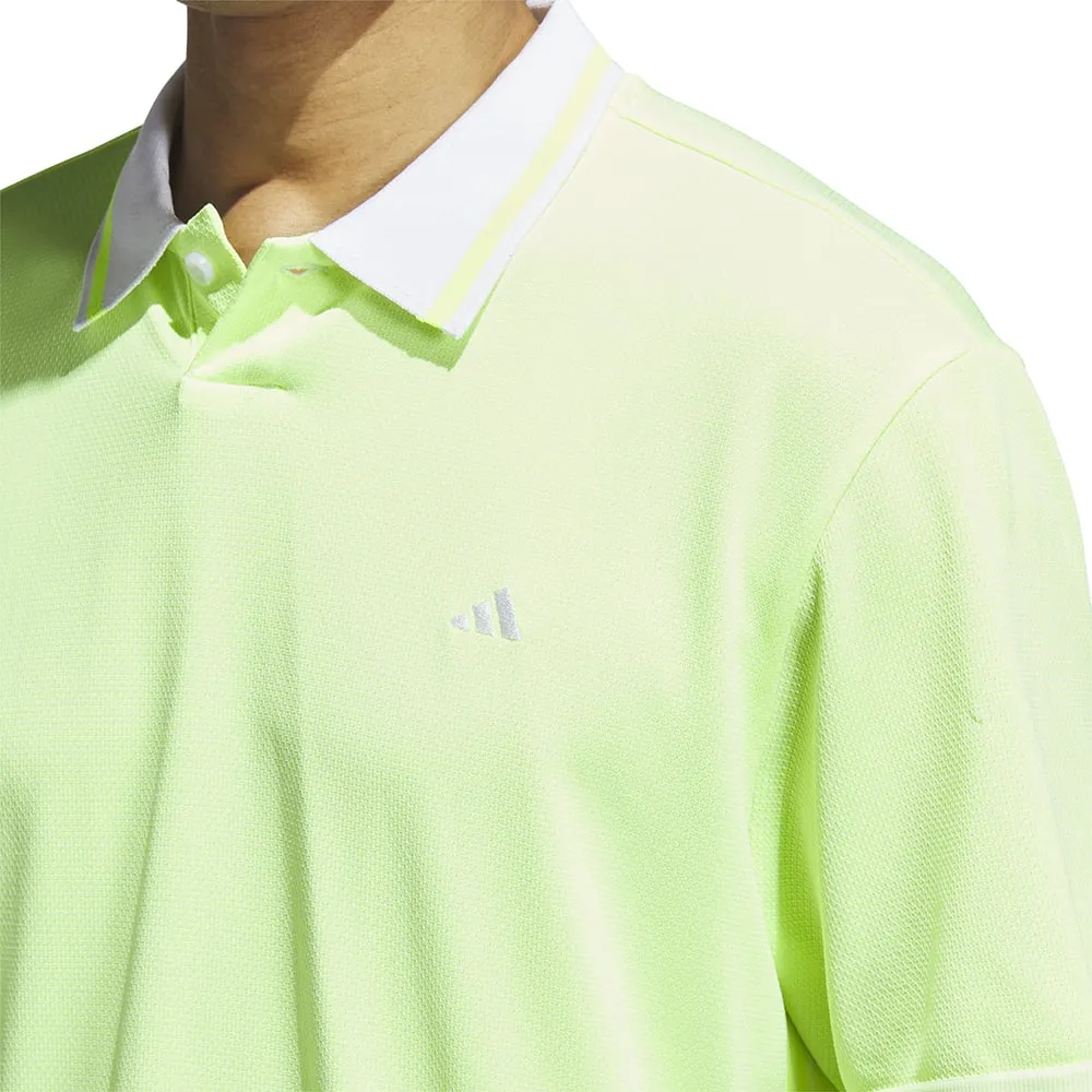 Adidas Primeknit Polo Shirt - White/Lucid Lemon Walk Loud