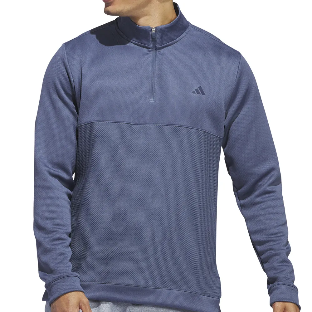 Adidas Textured 1/4 Zip Pullover - Preloved Ink New Year's Eve Sale