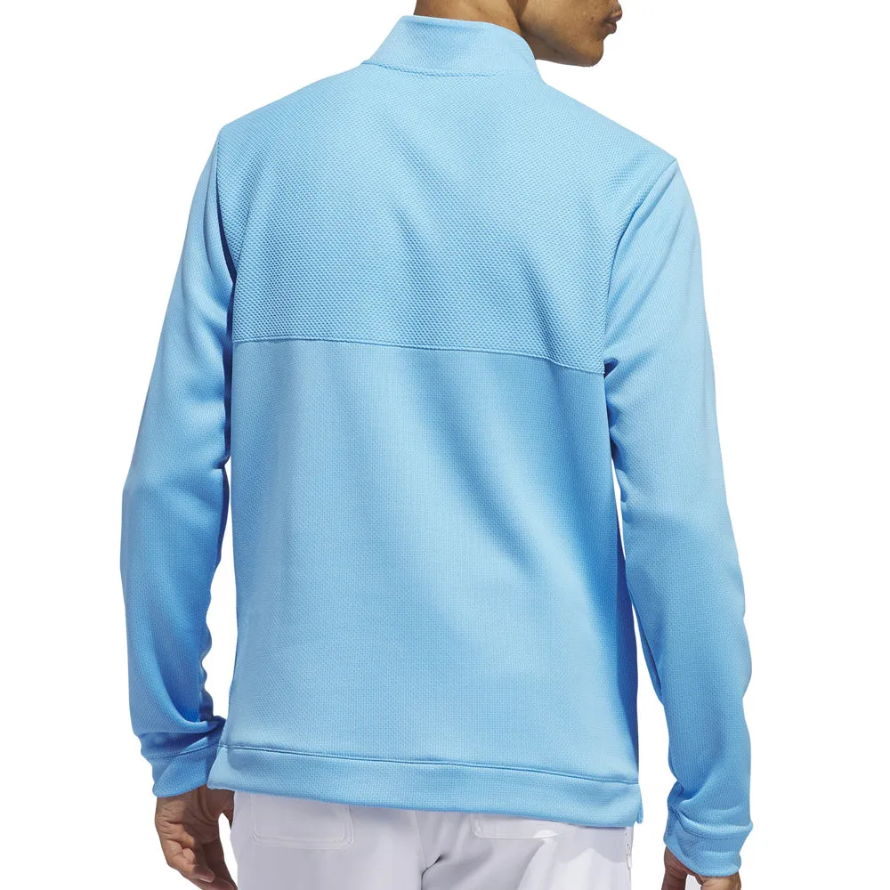 Adidas Textured 1/4 Zip Pullover - Semi Blue Burst Thanksgiving Day Sale Own the Vibe