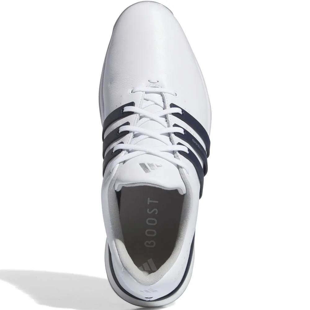 Valentine's Day Sale Exclusive Deal Adidas Tour360 24 Spiked Waterproof Shoes - Ftwr White/Collegiate Navy/Silver Met.