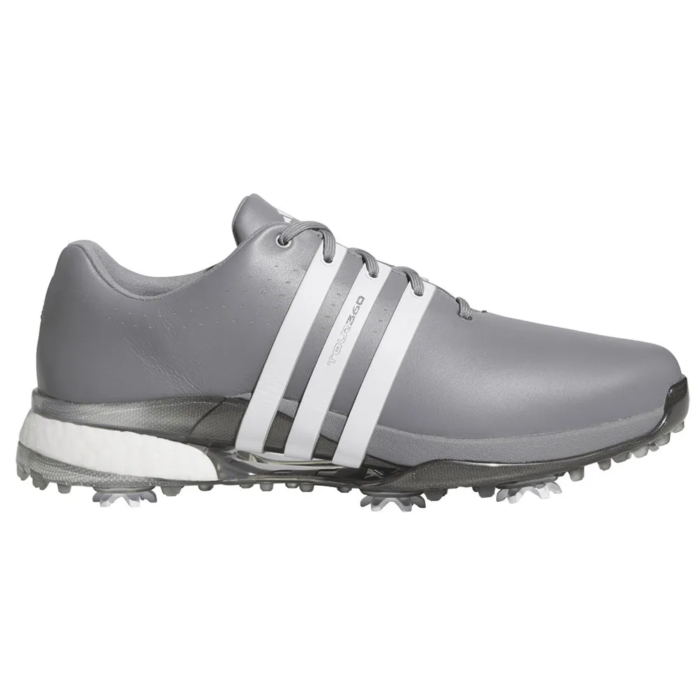 Independence Day Sale Be Unstoppable Adidas Tour360 24 Spiked Waterproof Shoes - Grey Three/Ftwr White/Iron Met.