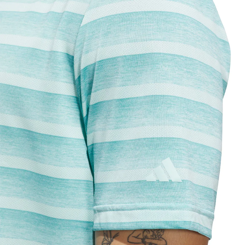 Style Meets Power Big Savings Adidas Two-Colour Stripe Polo Shirt - Mint Ton/Semi Flash Aqua