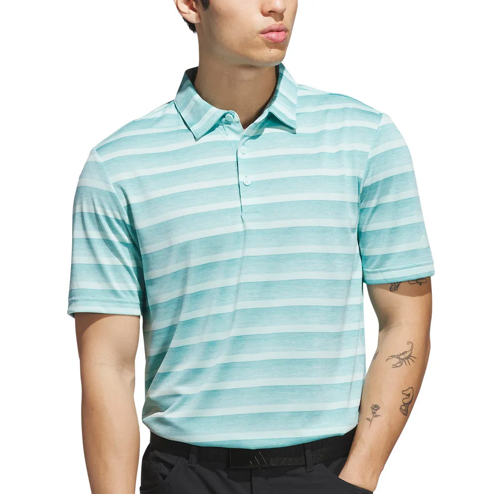 Not for the Ordinary Adidas Two-Colour Stripe Polo Shirt - Mint Ton/Semi Flash Aqua