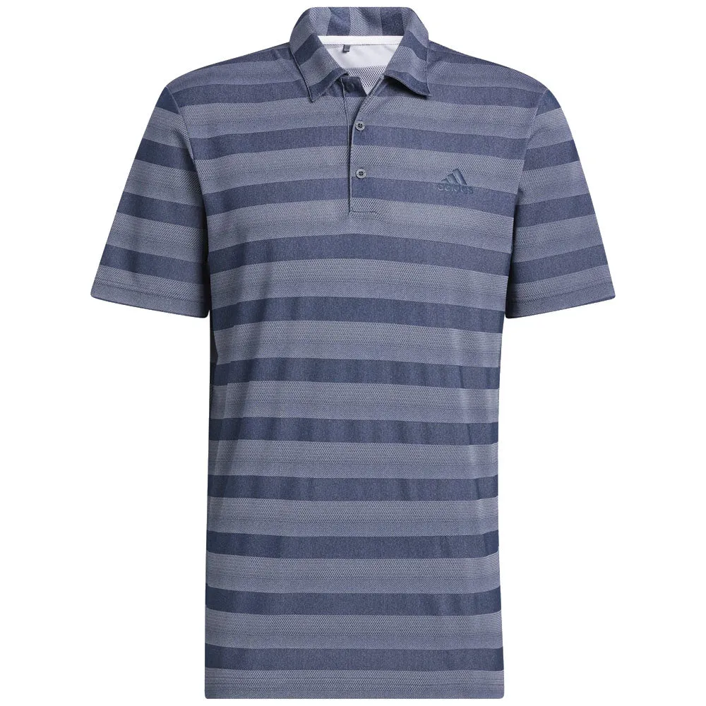 Adidas Two Colour Stripe Primegreen Polo Shirt - Crew Navy/White Made to Move