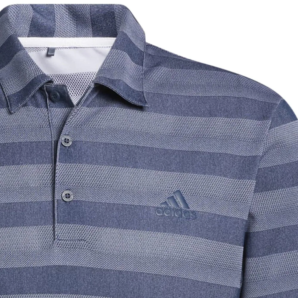 Adidas Two Colour Stripe Primegreen Polo Shirt - Crew Navy/White Holiday Sale