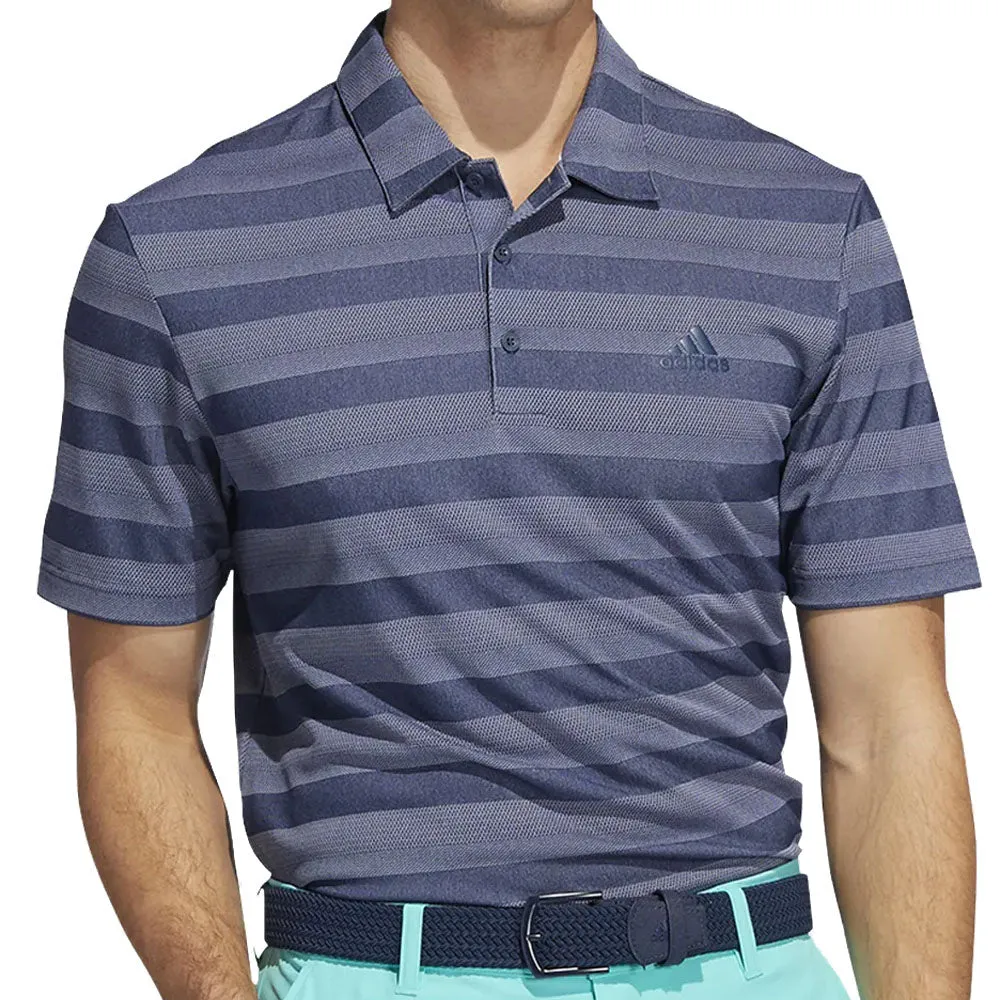 Fearlessly You Deal Of The Century Adidas Two Colour Stripe Primegreen Polo Shirt - Crew Navy/White