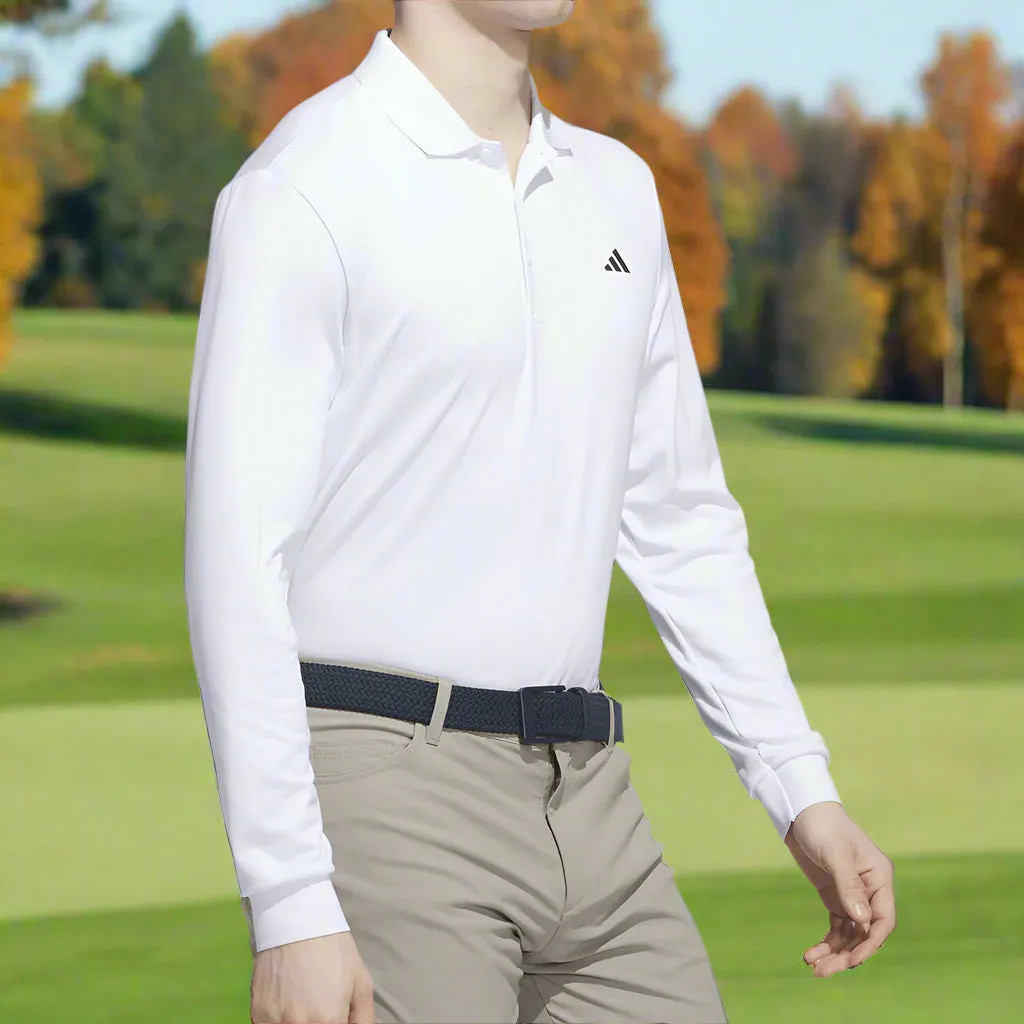 Adidas Ultimate365 Cold.Rdy Long Sleeve Polo Shirt - White Christmas Eve Sale