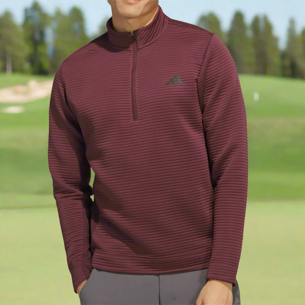 Adidas Ultimate365 Dwr Textured 1/4 Zip Pullover - Aurora Ruby Walk with Purpose