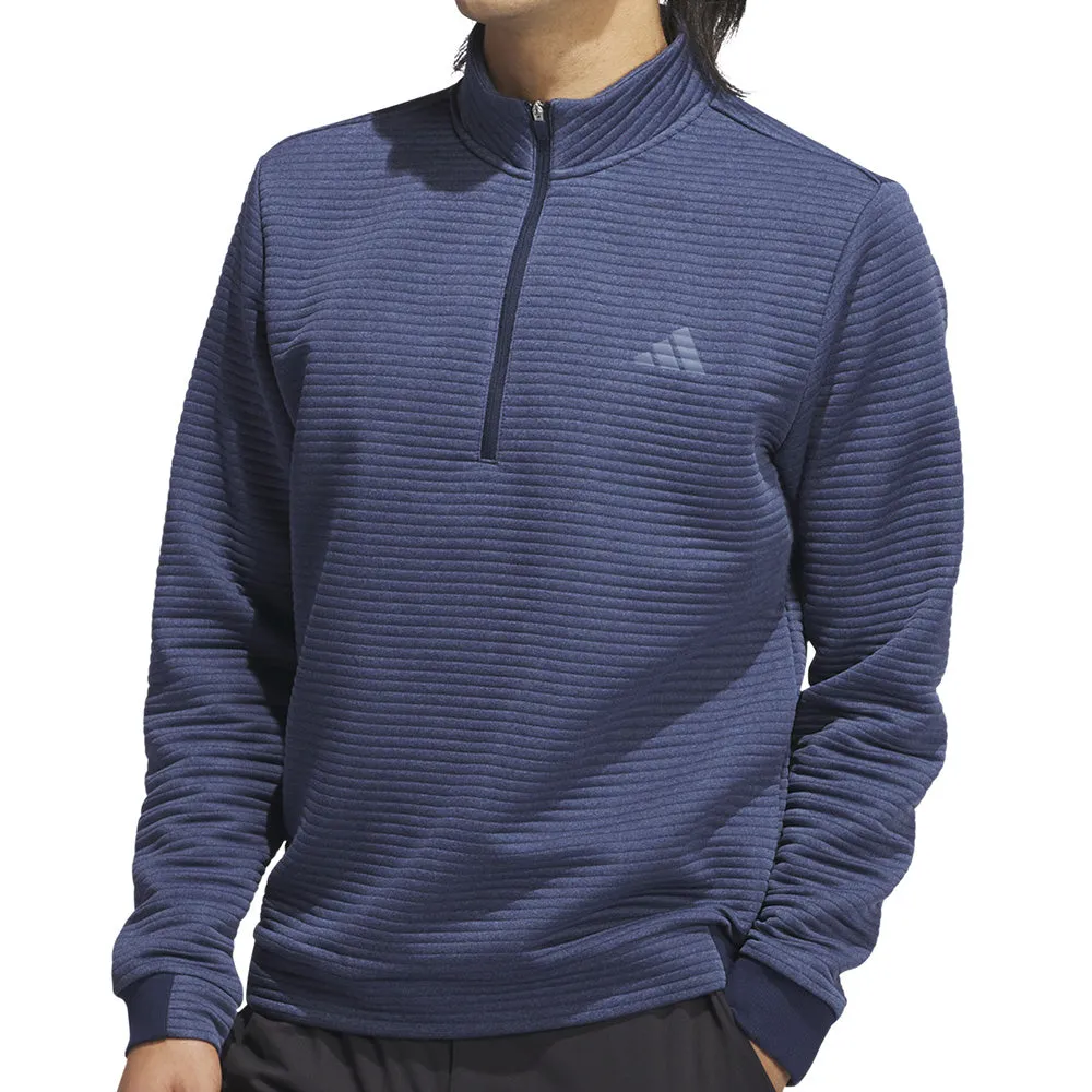 Performance Unleashed Adidas Ultimate365 Dwr Textured 1/4 Zip Pullover - Collegiate Navy/Preloved Ink
