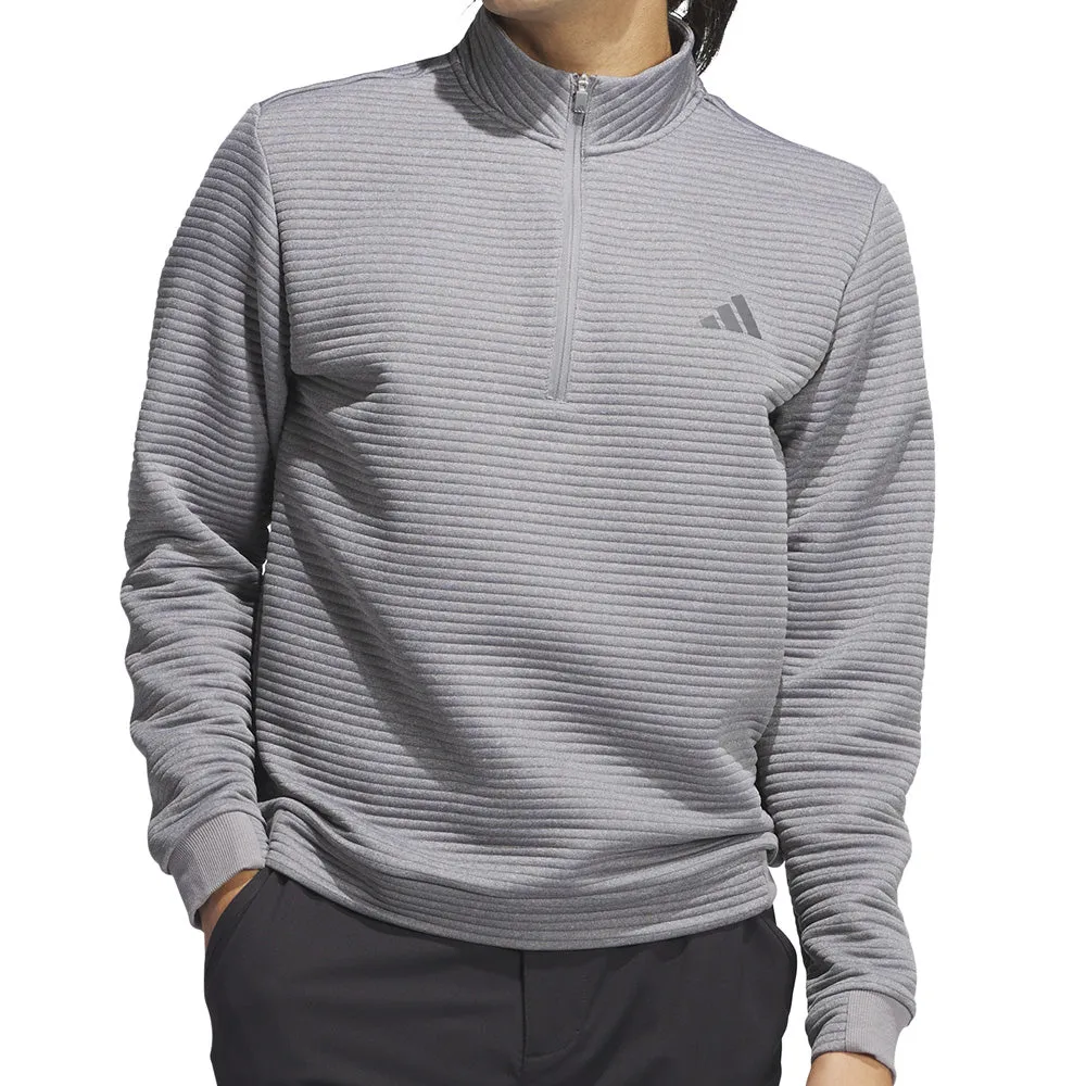 Built for the Bold Redefine Classic Adidas Ultimate365 Dwr Textured 1/4 Zip Pullover - Grey Three/White