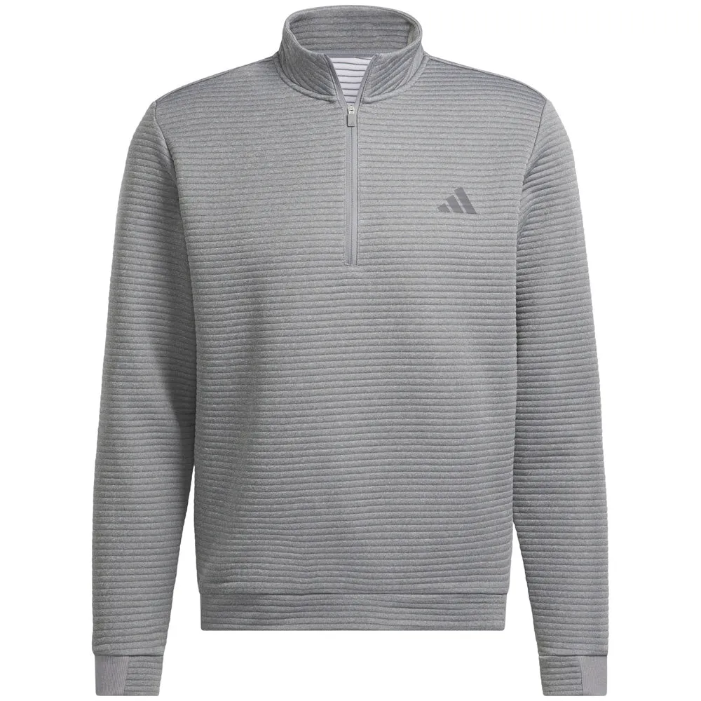 Performance Unleashed Adidas Ultimate365 Dwr Textured 1/4 Zip Pullover - Grey Three/White