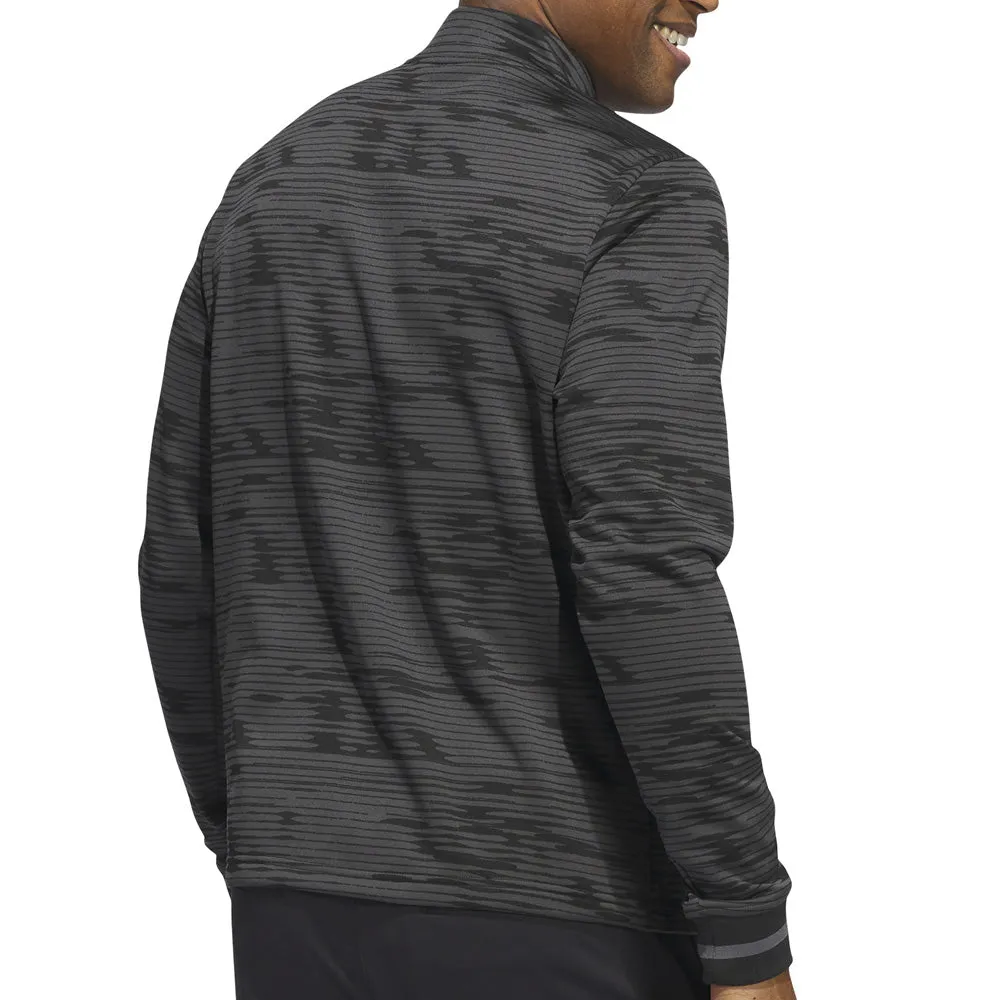 Stay in Motion Adidas Ultimate365 Linear Stripe 1/4 Zip Pullover - Carbon/Black