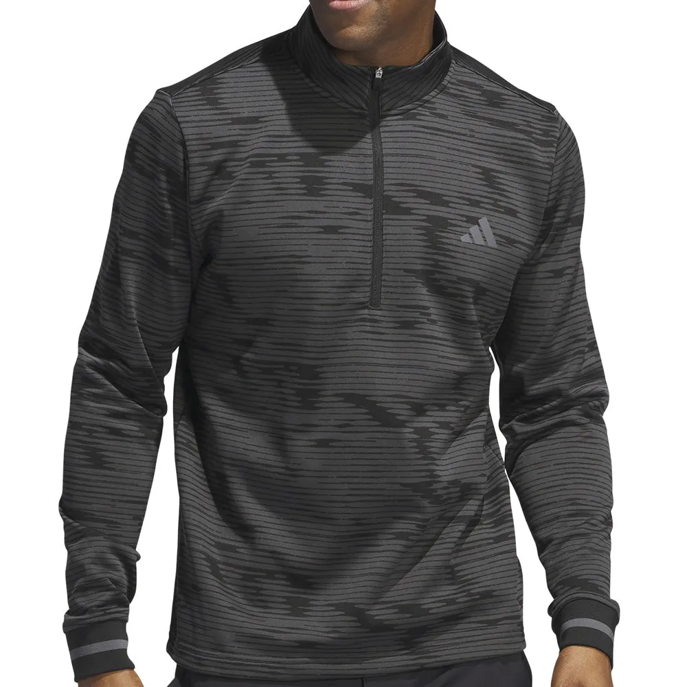 Define Your Own Way Adidas Ultimate365 Linear Stripe 1/4 Zip Pullover - Carbon/Black