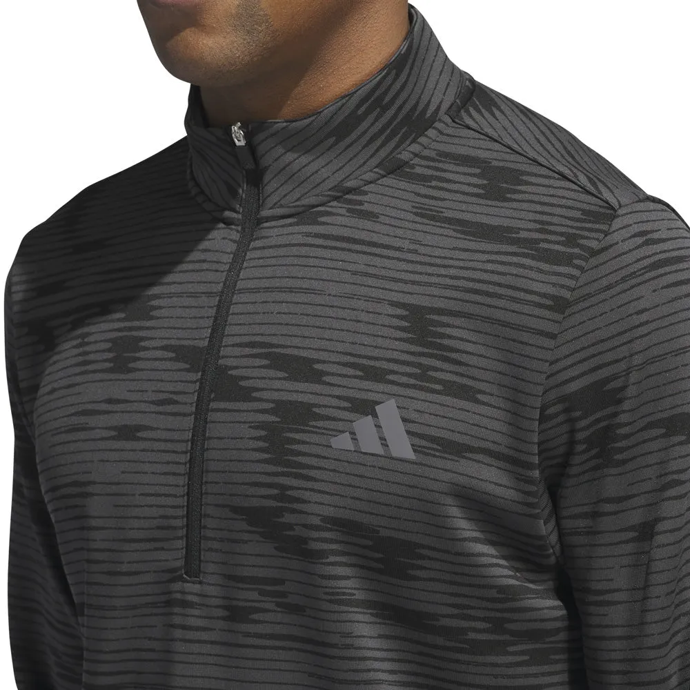 Thanksgiving Day Sale Own the Streets Adidas Ultimate365 Linear Stripe 1/4 Zip Pullover - Carbon/Black