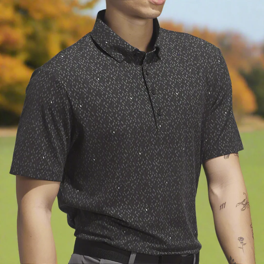 Adidas Ultimate365 Micro Argyle Polo Shirt - Black/Carbon Special Offer