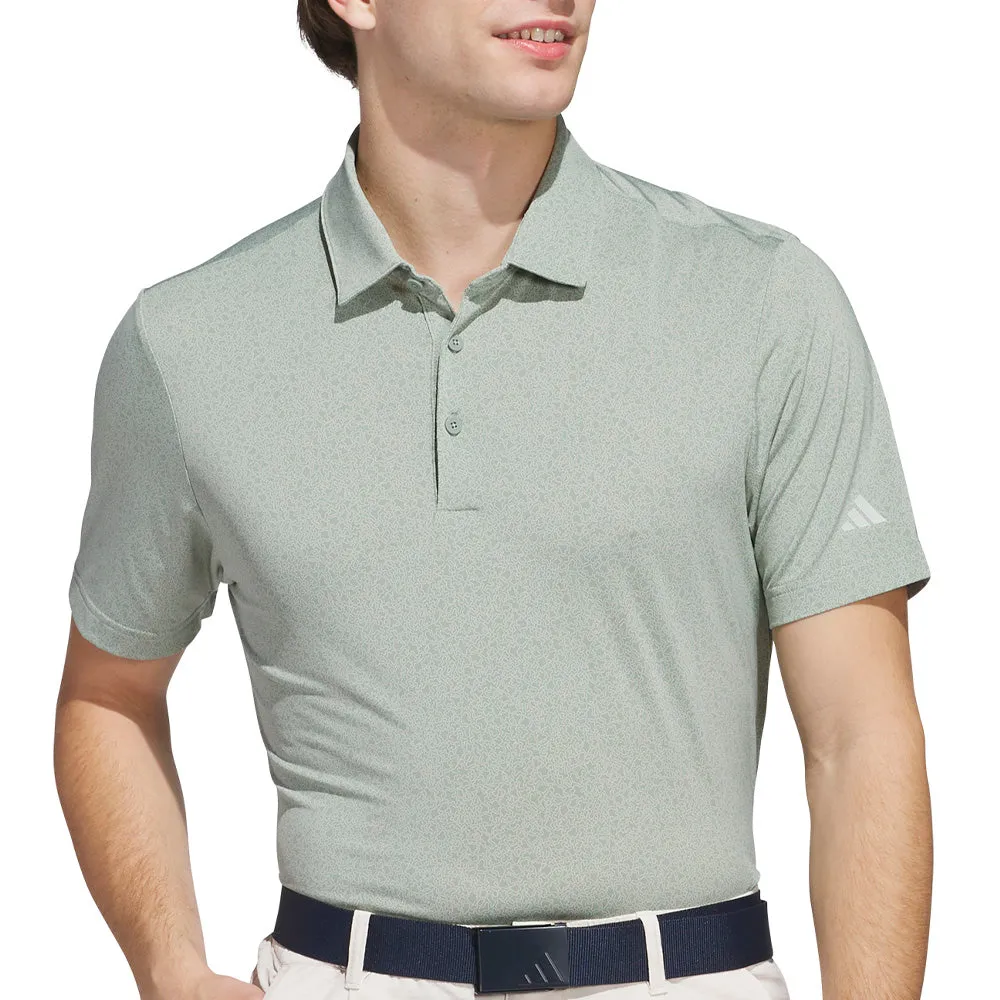 Adidas Ultimate365 Mini Bunker Polo Shirt - Silver Green Chase What Moves You Lead with Style