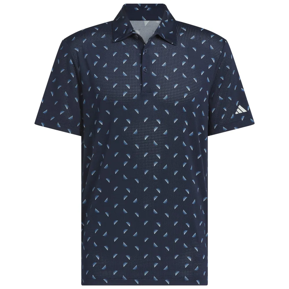 Special Offer Biggest Sale of the Year Adidas Ultimate365 Printed Mesh Polo Shirt - Collegiate Navy/Wonder Silver