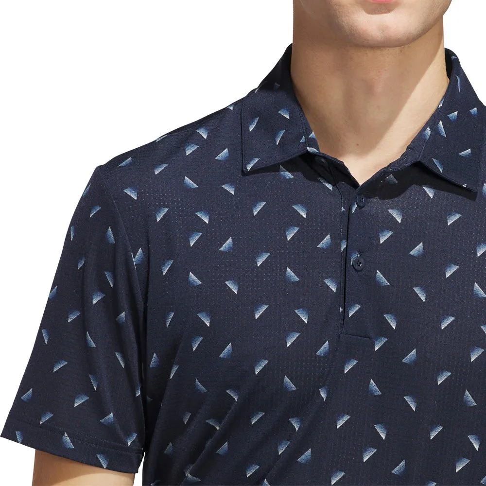 Adidas Ultimate365 Printed Mesh Polo Shirt - Collegiate Navy/Wonder Silver Clearance Sale