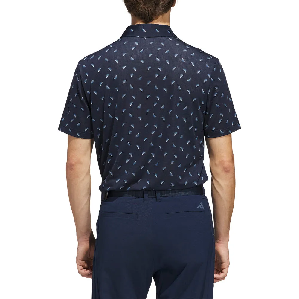 Adidas Ultimate365 Printed Mesh Polo Shirt - Collegiate Navy/Wonder Silver Push Beyond Limits