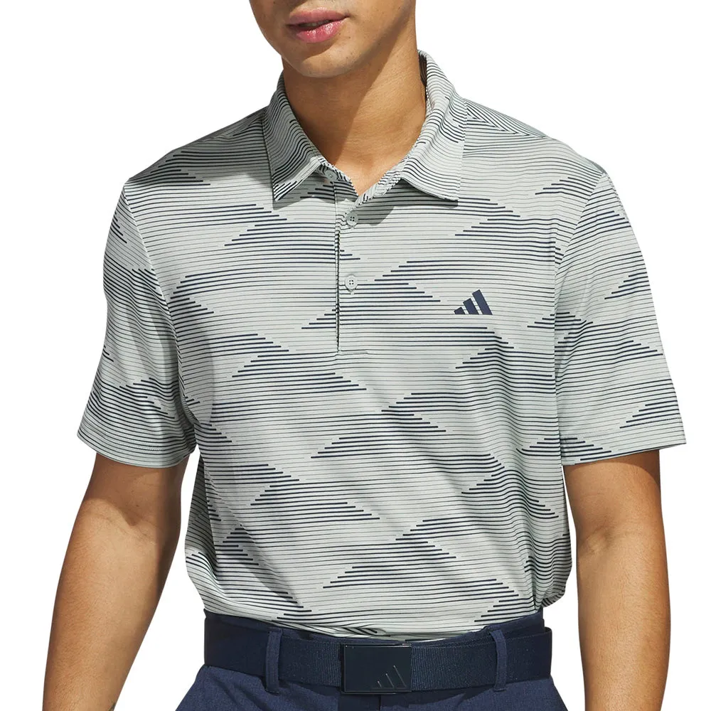 Bring the Heat Loud Looks, Smooth Moves Adidas Ultimate365 Speed Stripe Polo Shirt - Wonder Silver/Collegiate Navy