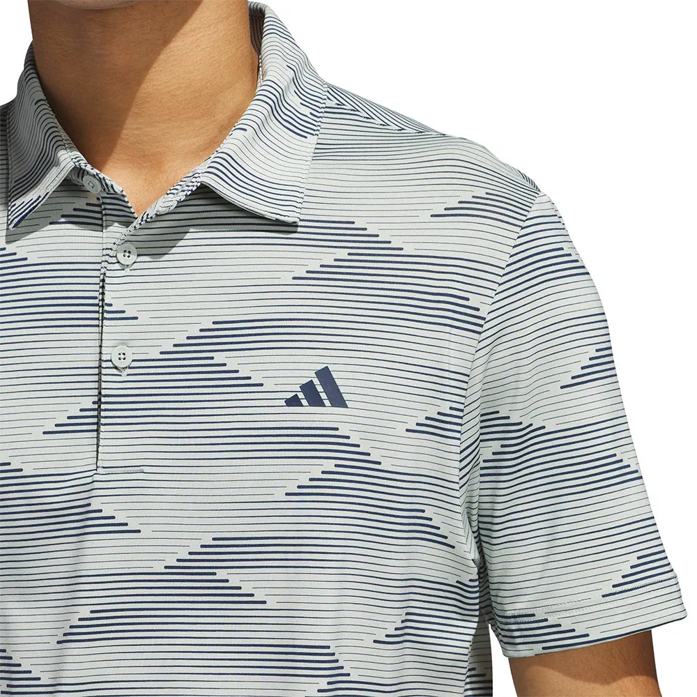 Adidas Ultimate365 Speed Stripe Polo Shirt - Wonder Silver/Collegiate Navy Steal
