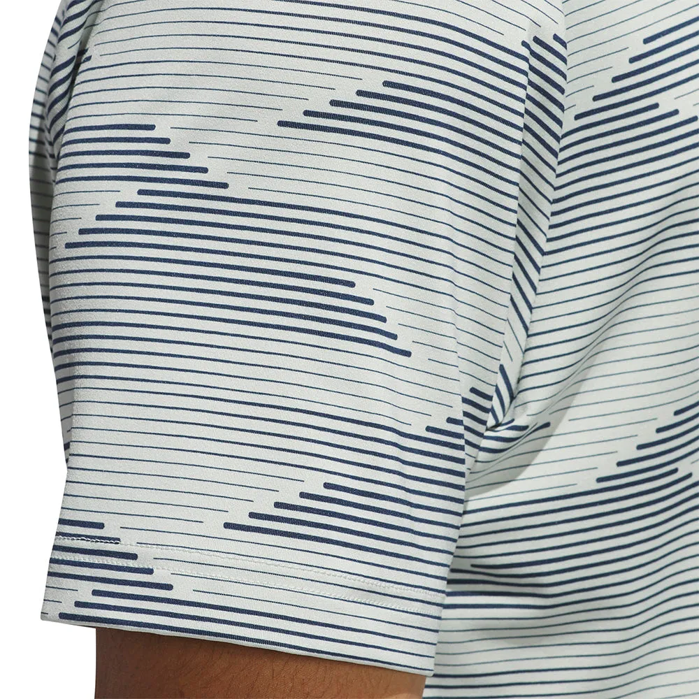 Dare to Lead Adidas Ultimate365 Speed Stripe Polo Shirt - Wonder Silver/Collegiate Navy