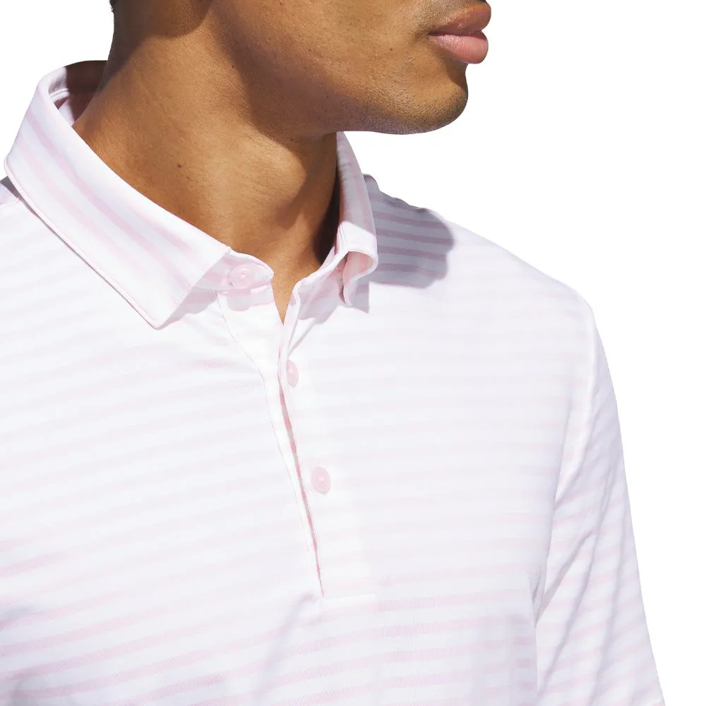Adidas Ultimate365 Stripe Polo Shirt - Clear Pink/White Dress from the Feet Up