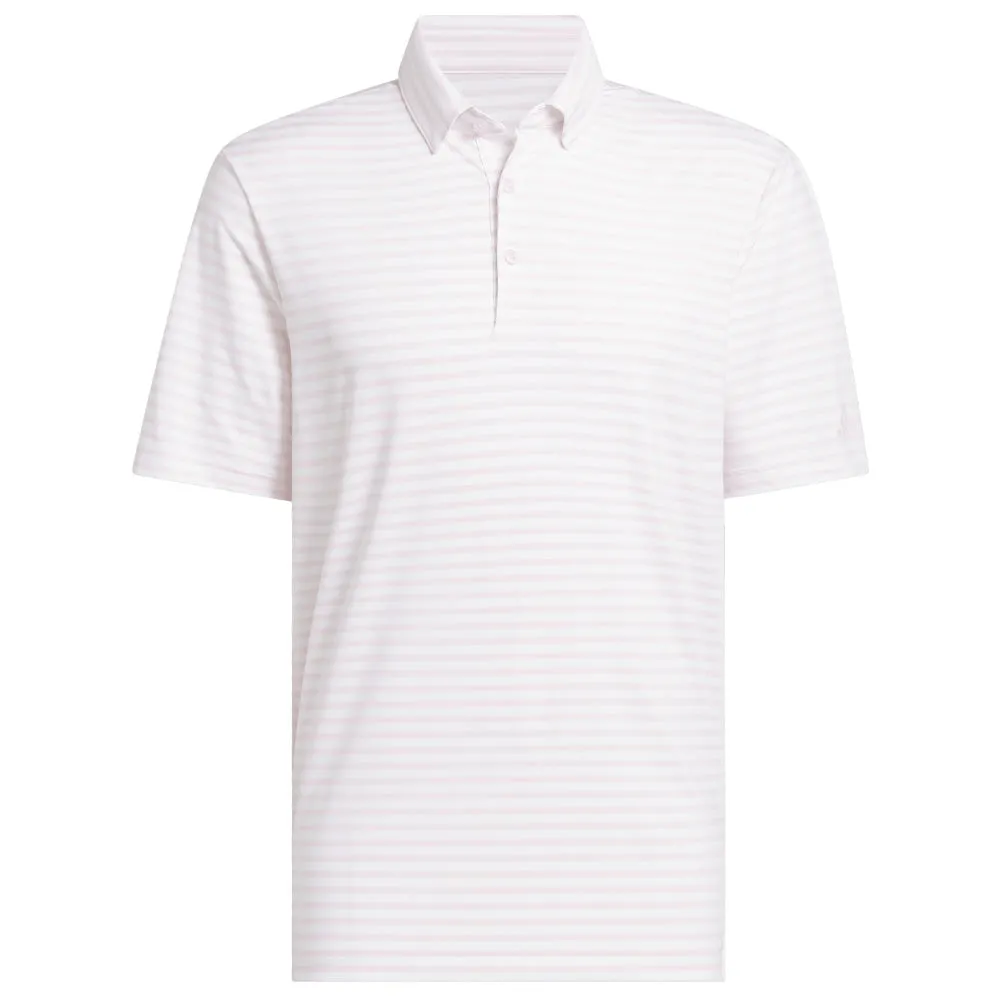 Adidas Ultimate365 Stripe Polo Shirt - Clear Pink/White Step Into Strength Power Every Step