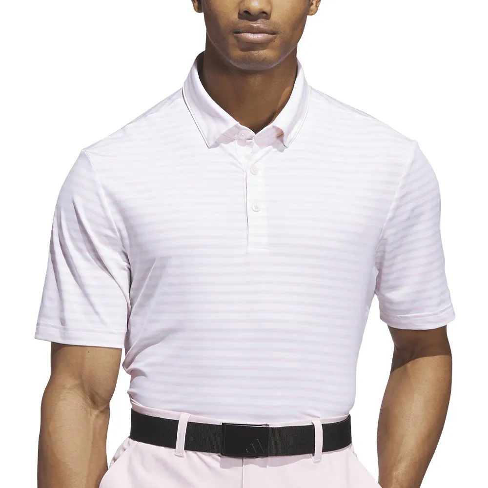 Great Value Adidas Ultimate365 Stripe Polo Shirt - Clear Pink/White