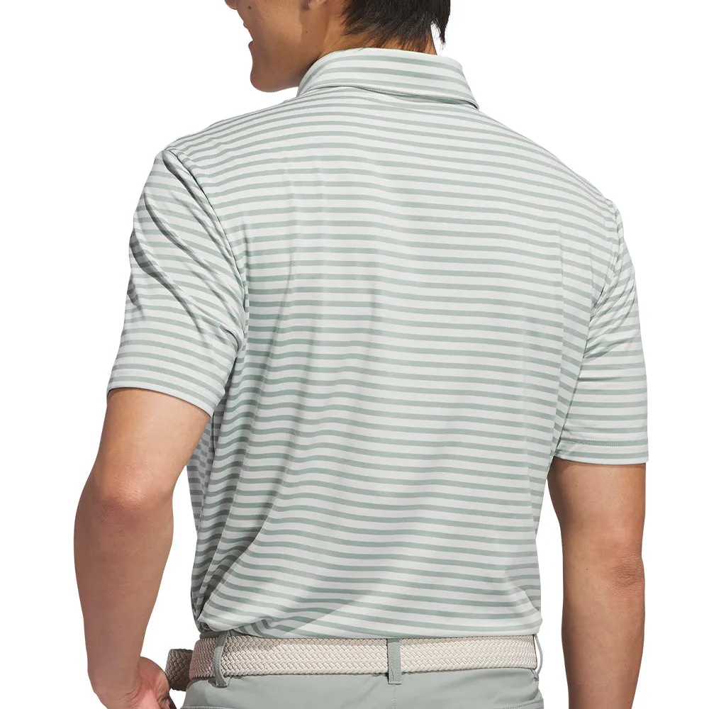 Memorial Day Sale Built for the Bold Adidas Ultimate365 Stripe Polo Shirt - Silver Green/Wonder Silver