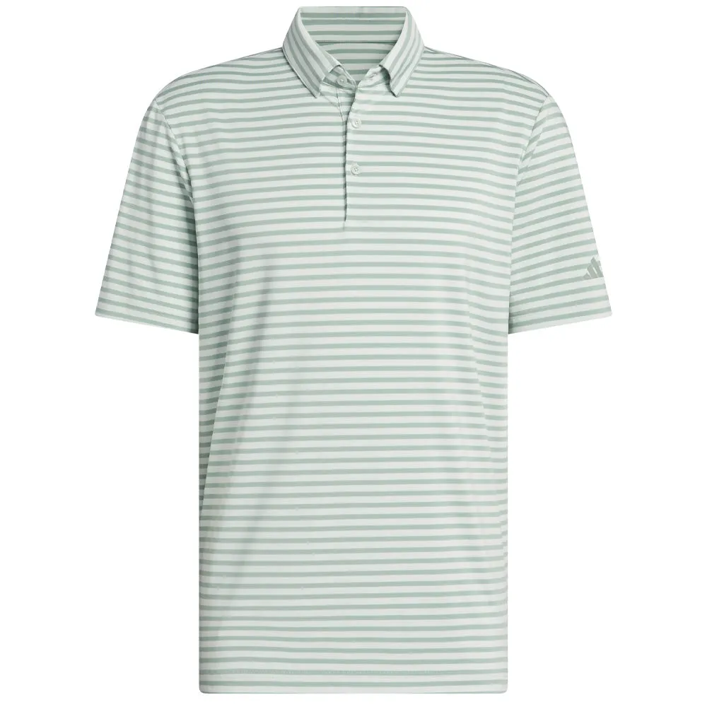Adidas Ultimate365 Stripe Polo Shirt - Silver Green/Wonder Silver All Eyes on You Stride with Confidence