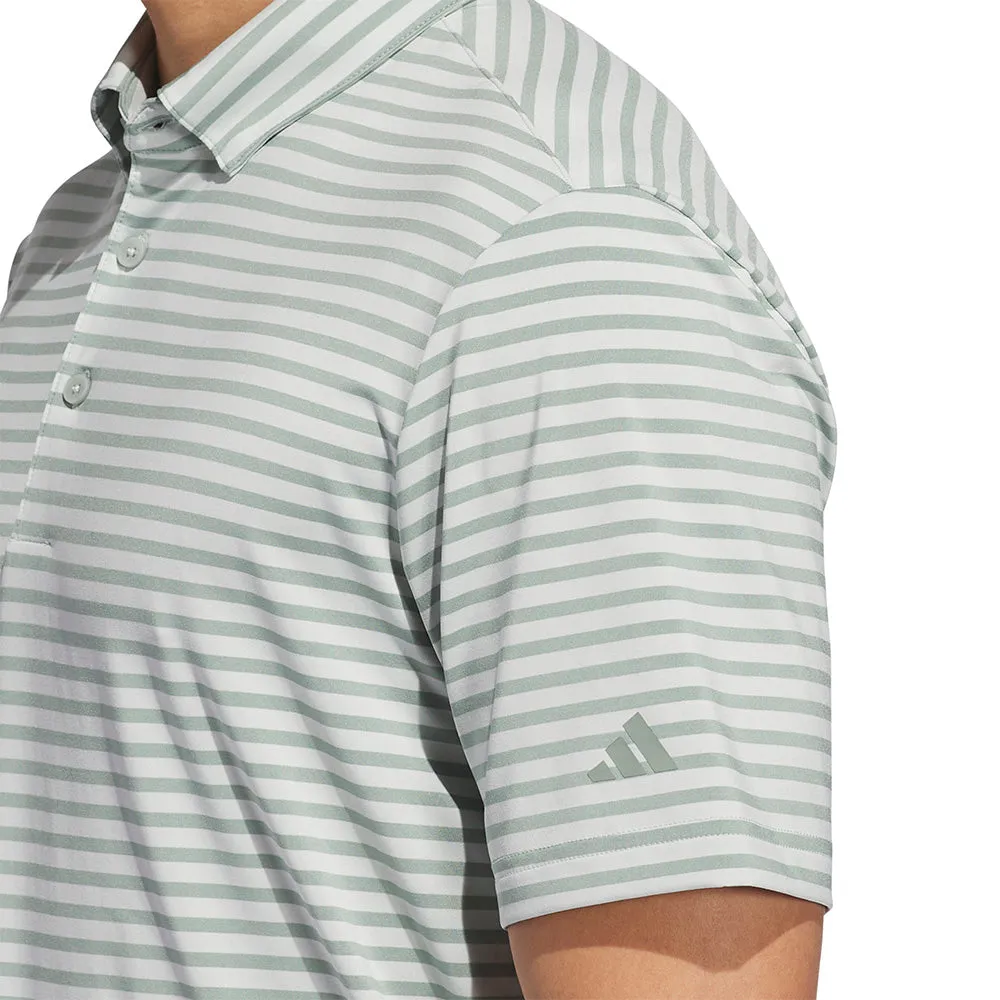 Adidas Ultimate365 Stripe Polo Shirt - Silver Green/Wonder Silver Never Just Walk Big Savings