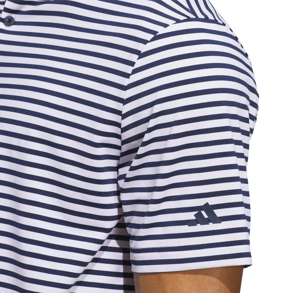 Adidas Ultimate365 Stripe Polo Shirt - White/Collegiate Navy Gear Up and Go Autumn Sale