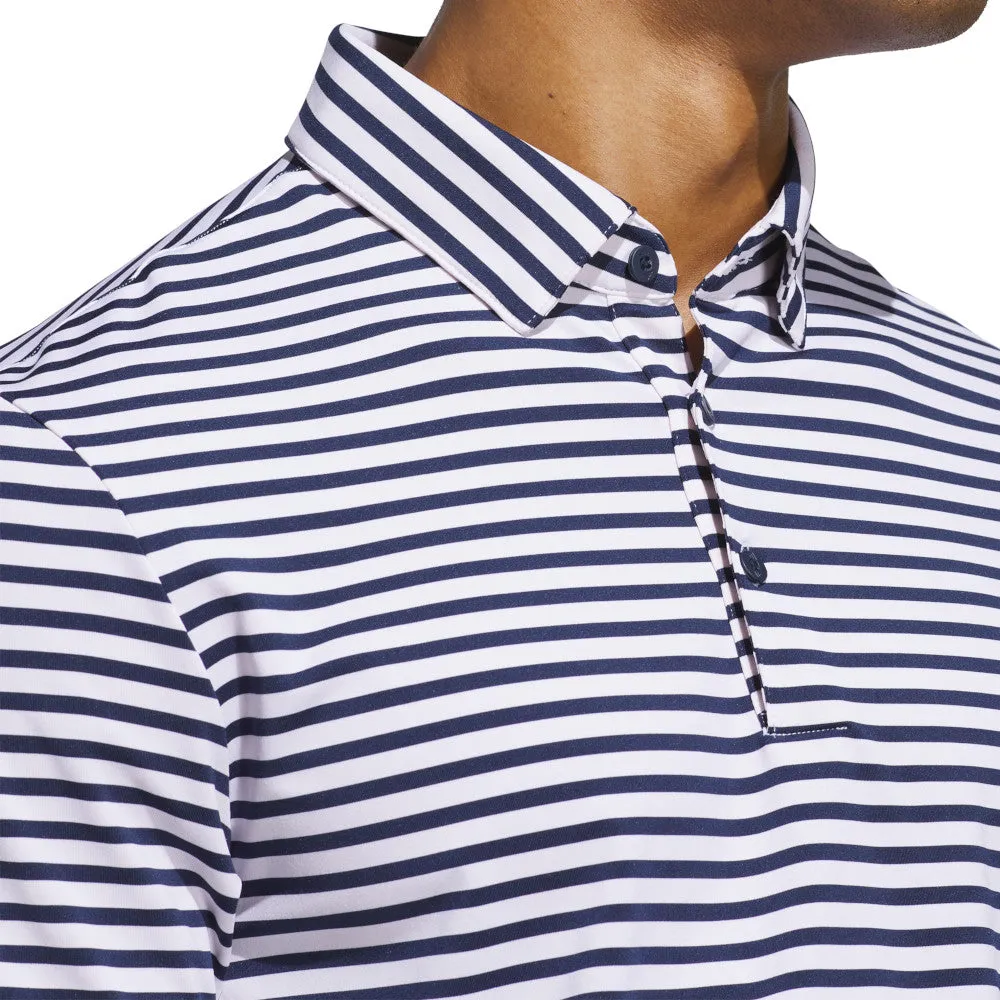 Break Boundaries Thanksgiving Day Sale Adidas Ultimate365 Stripe Polo Shirt - White/Collegiate Navy