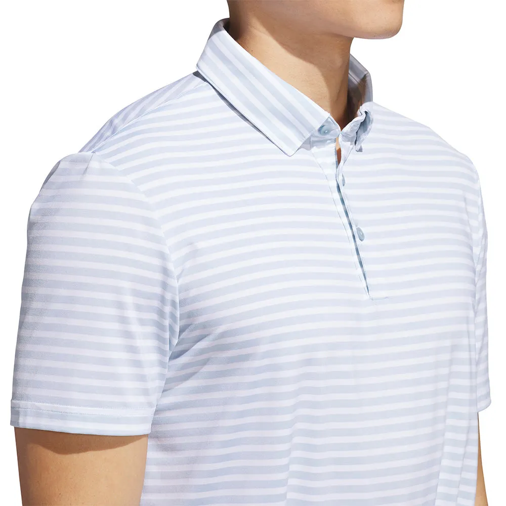 Step Out Boldly Adidas Ultimate365 Stripe Polo Shirt - Wonder Blue/White