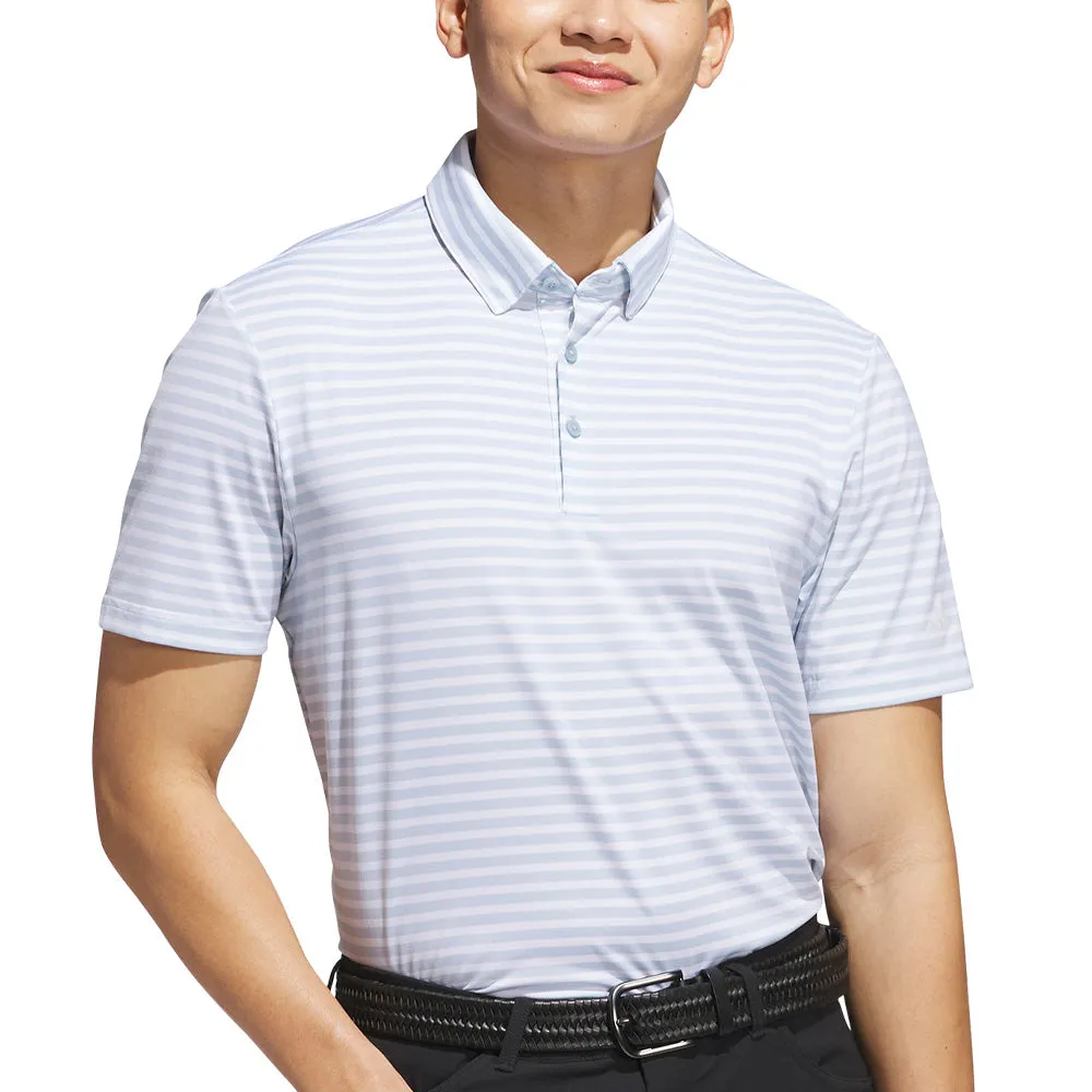 Step into the Beat Adidas Ultimate365 Stripe Polo Shirt - Wonder Blue/White
