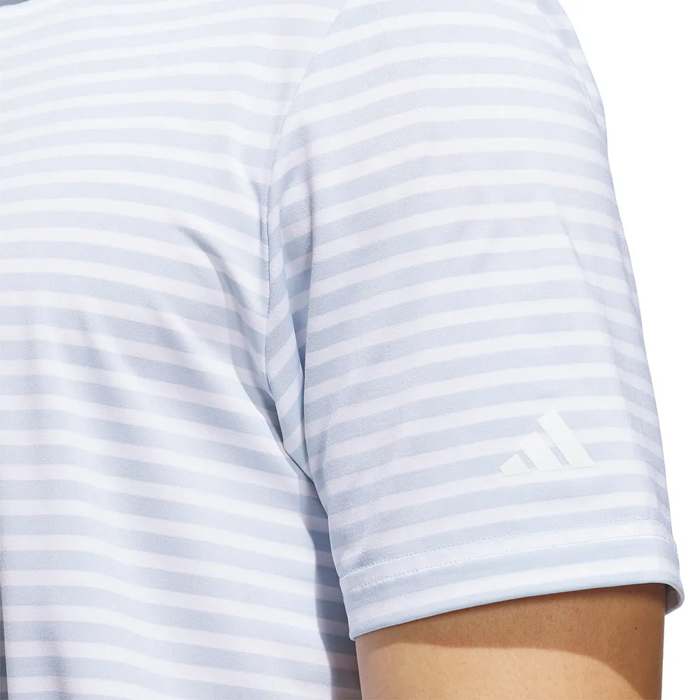 No Limits, Just Style Adidas Ultimate365 Stripe Polo Shirt - Wonder Blue/White