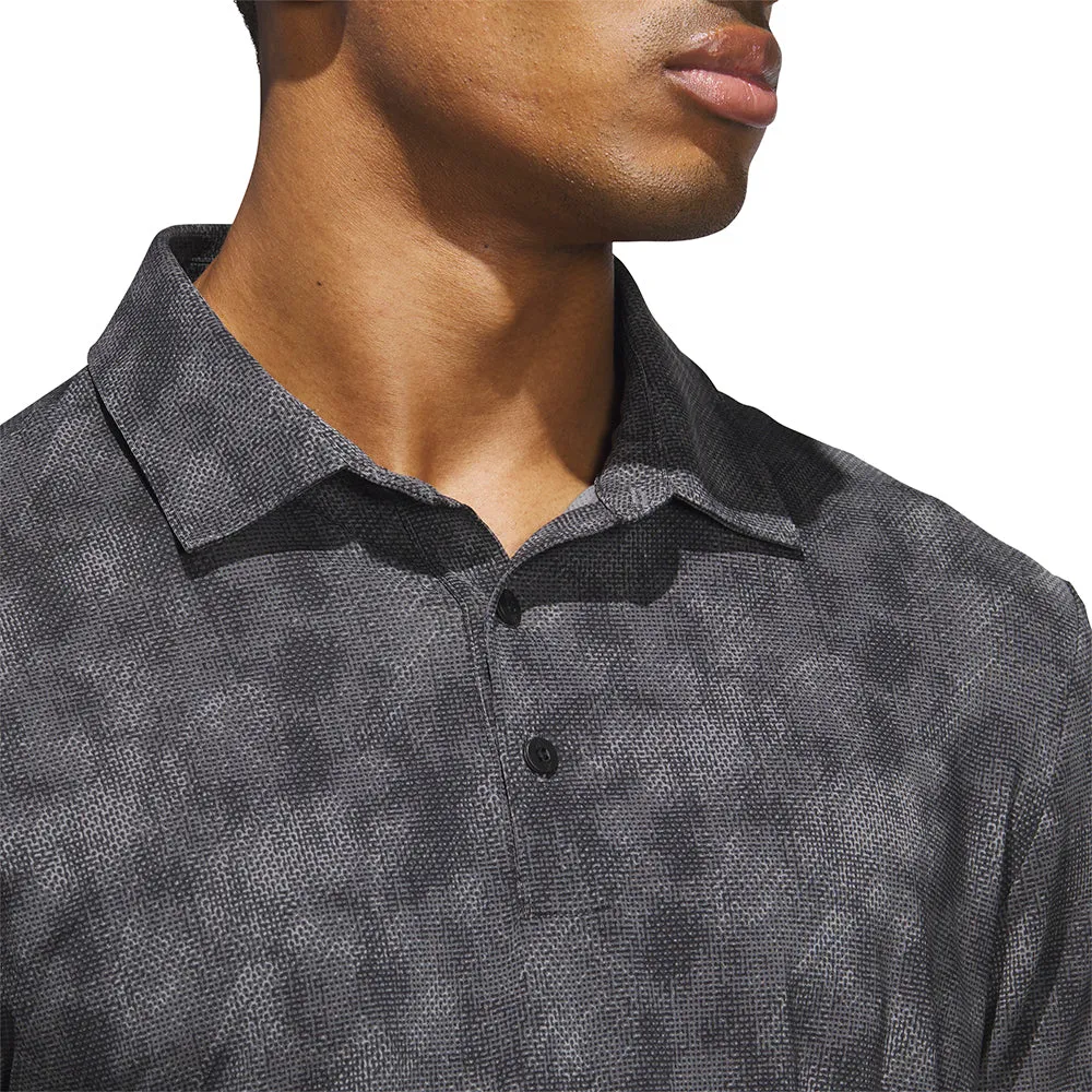 No Limits, Just Style Big Savings Adidas Ultimate365 Textured Print Polo Shirt - Black/Grey Five