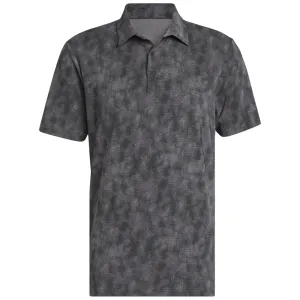 Made to Turn Heads Unapologetically You Adidas Ultimate365 Textured Print Polo Shirt - Black/Grey Five