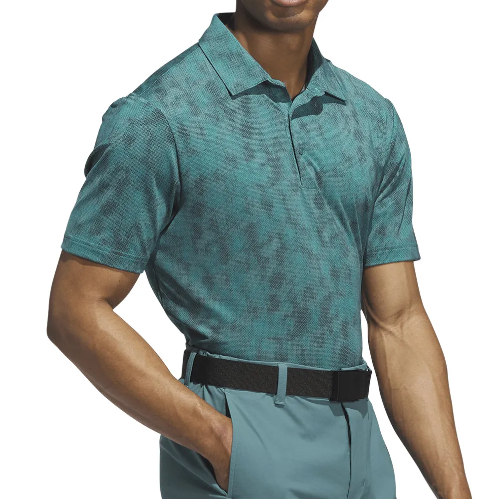 Adidas Ultimate365 Textured Print Polo Shirt - Pure Teal/Aurora Ivy Winter Sale Budget Friendly