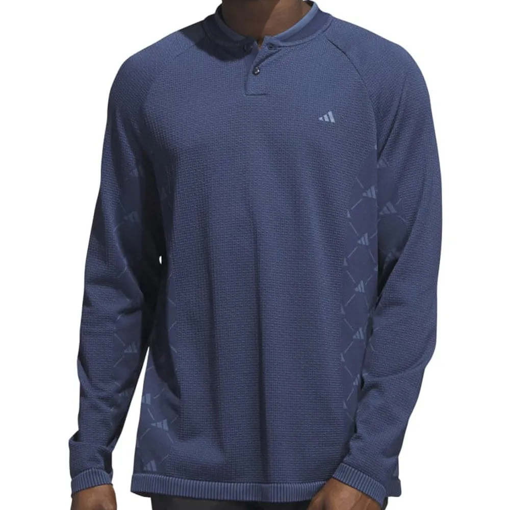 Born to Stand Out Father's Day Sale Adidas Ultimate365 Tour Primeknit Long Sleeve Polo Shirt - Collegiate Navy