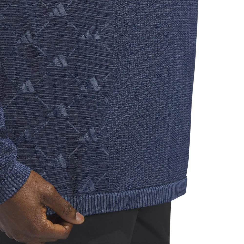 Adidas Ultimate365 Tour Primeknit Long Sleeve Polo Shirt - Collegiate Navy Rise Every Time Empower Your Journey