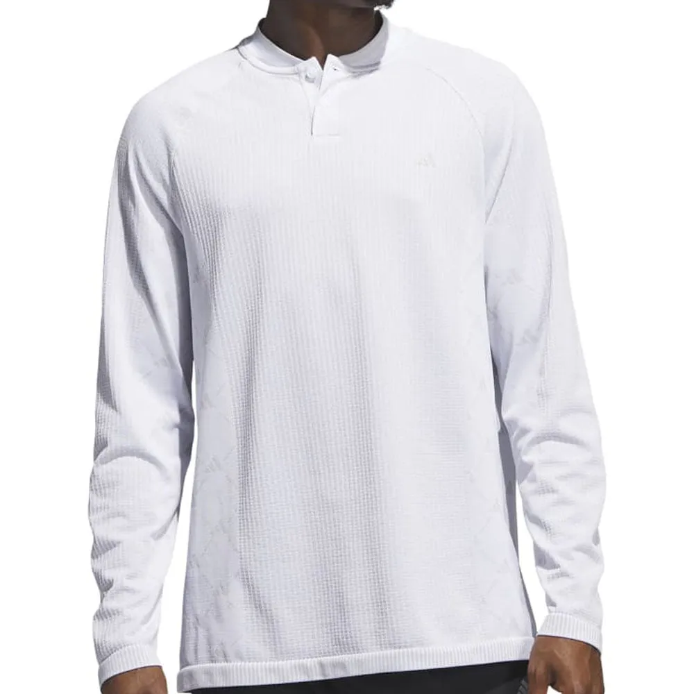 Adidas Ultimate365 Tour Primeknit Long Sleeve Polo Shirt - Grey Two Clearance Sale
