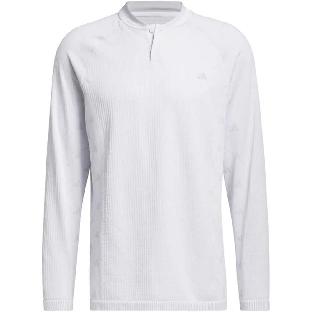 No Limits, Just Style Exclusive Deal Adidas Ultimate365 Tour Primeknit Long Sleeve Polo Shirt - Grey Two