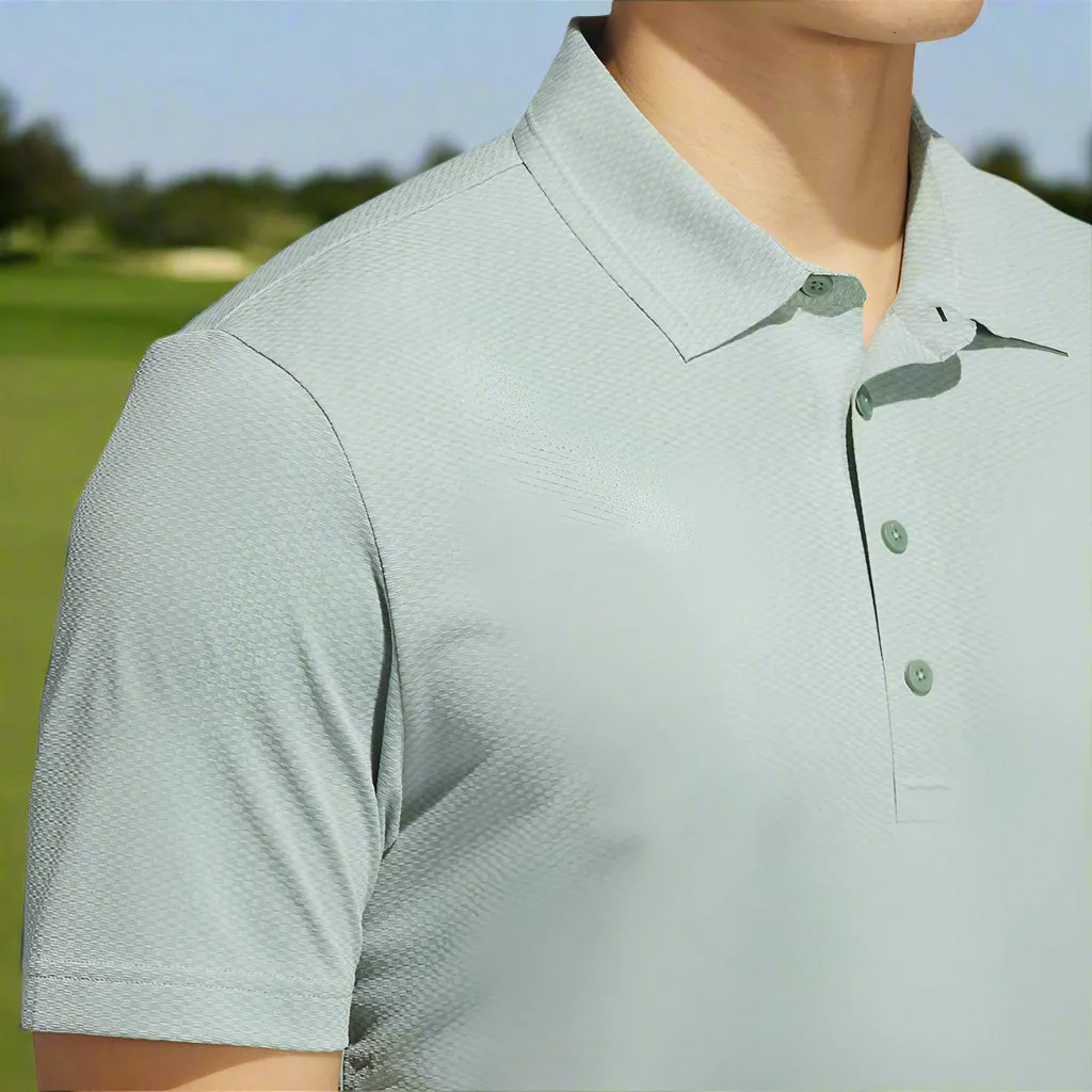 Adidas Ultimate365 Tour Texture Polo Shirt - Silver Green Footwear for the Fearless