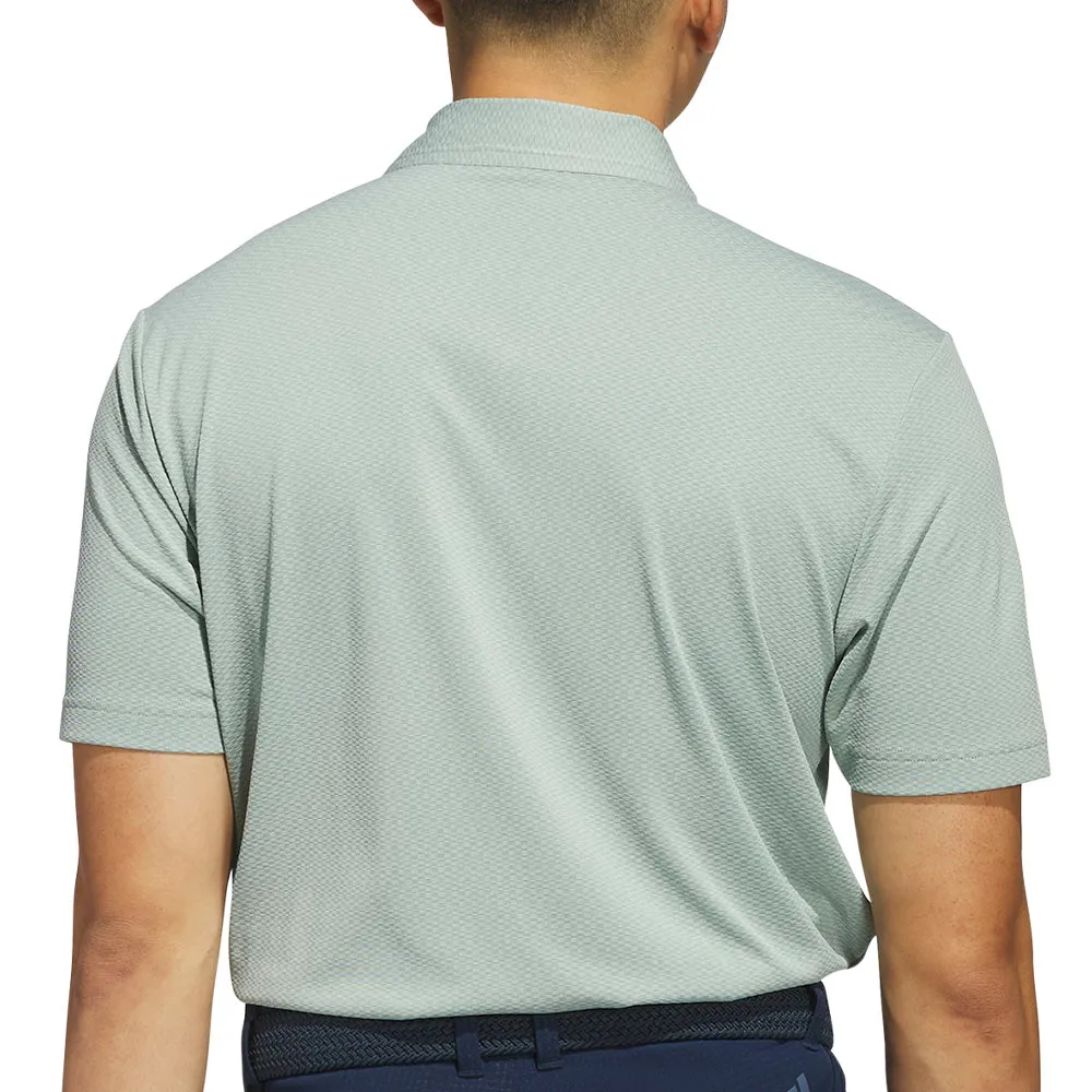 Dare to Lead Be Unstoppable Adidas Ultimate365 Tour Texture Polo Shirt - Silver Green