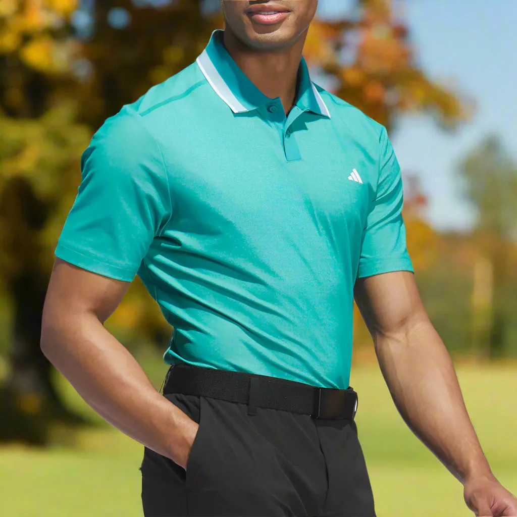 Adidas Ultimate365 Tour Twistknit Pique Polo Shirt - Pure Teal Engineered for Speed Mother's Day Sale