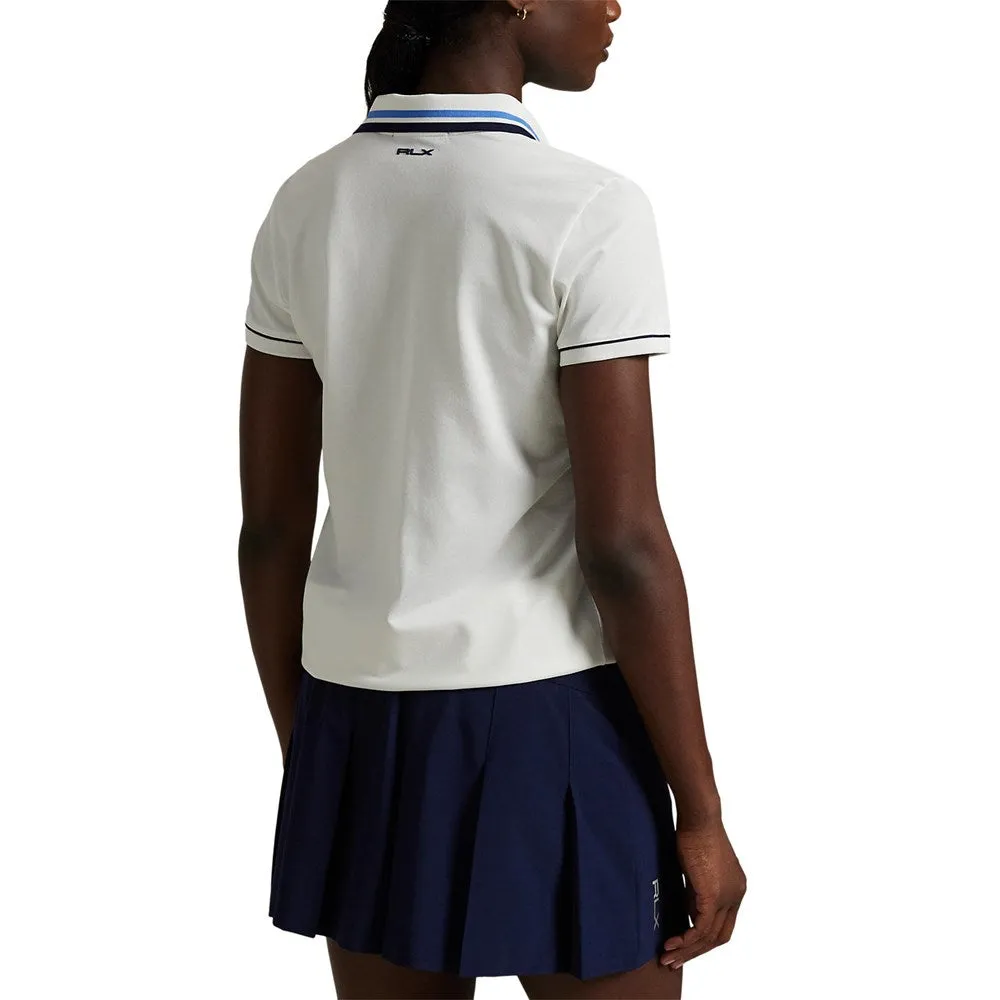 Power Every Step Move Like You Mean It Rlx Ralph Lauren Women'S Tour Pique Polo Shirt - White/Navy/Blue